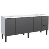 Gabinete Para Cozinha Aço Jupiter 1,92m Preto Para Pia De 2,00m - P101713 - Cozimax Cozimax