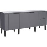 Gabinete De Madeira Cisne Cinza Para Pia 2,00 Metros Com 4 Portas E 2 Gavetas - P100393 - Cozimax Cozimax