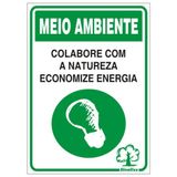 Placa De Poliestireno Auto-adesiva 20x30cm Economize Energia - 250 Cb - Sinalize Sinalize