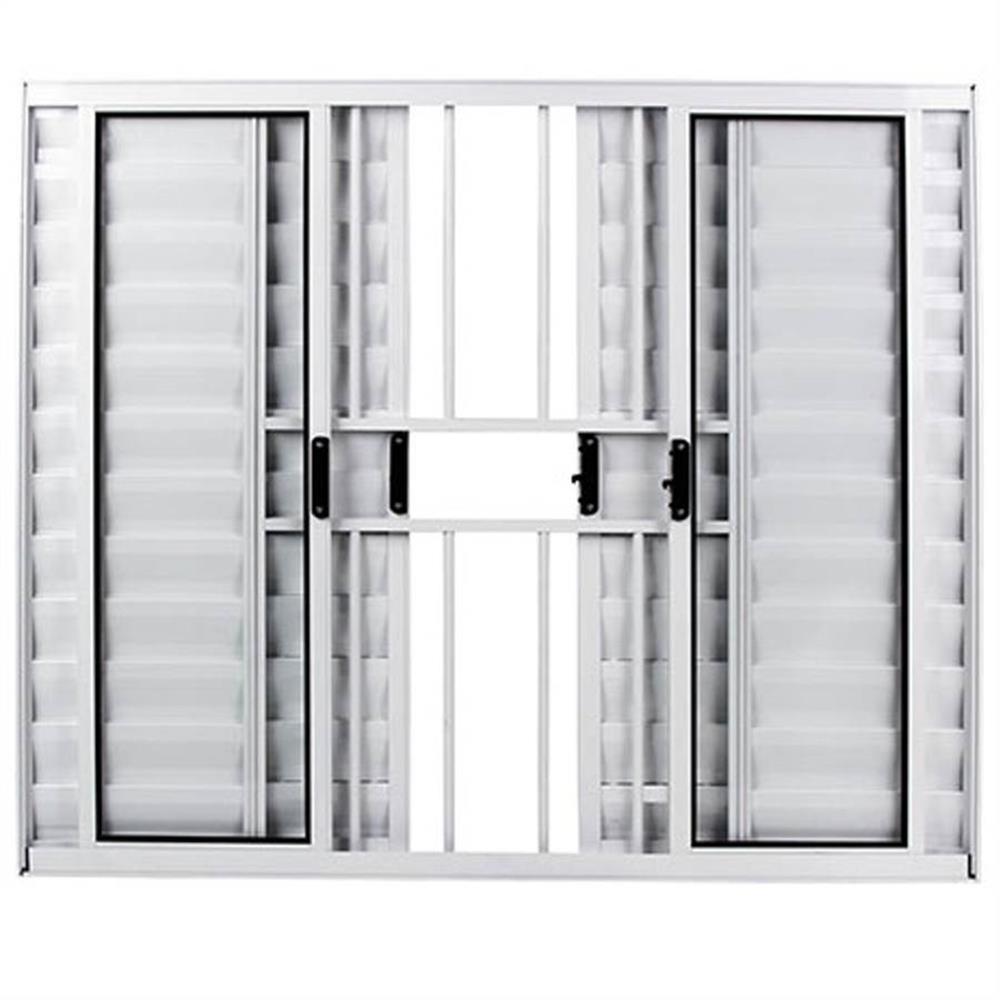 Veneziana De Alumínio Branca 6 Folhas 100x120cm Com Grade - Facce Facce