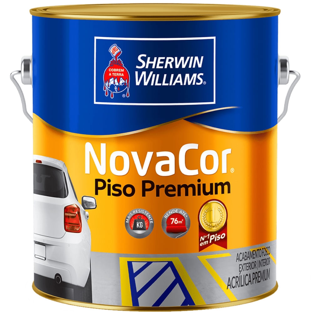 Tinta Acrílica Novacor Piso Premium Liso Verde De 3,6 Litros - 38088101 - Sherwin Williams Sherwin Williams