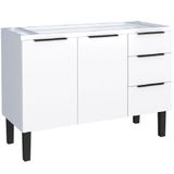 Gabinete Para Cozinha Aço Jupiter 1,17m Branco Para Pia De 1,20m - P101616 - Cozimax Cozimax