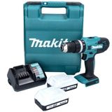 Parafusadeira Furadeira De Impacto 13mm 18 Volts Com 2 Baterias, Carregador, Bit E Maleta - Hp488dwe - Makita Makita