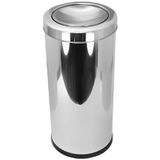 Lixeira Em Aço Inox 24x50cm Com Tampa Meia Esfera 22 Litros - C20 - Jsn Jsn