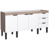 Gabinete De Madeira Flamingo Tamarindo E Branco Para Pias De 1,80 Metros Com 3 Portas E 3 Gavetas - P100129 - Cozimax Cozimax