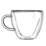 Copo De Vidro Duplo Coração 180ml - D0897 - Dolce Home Dolce Home
