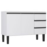Gabinete Em Aço Netuno Branco Para Pias De 1,20 Metro Com 2 Portas E 3 Gavetas - P101165 - Cozimax Cozimax