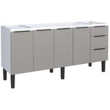 Gabinete Em Aço Júpiter Cinza Para Pias De 1,80 Metro Com 4 Portas E 3 Gavetas - P101884 - Cozimax Cozimax