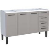 Gabinete Para Cozinha Aço Juno 1,44m Cinza Para Pia De 1,50m - P101223 - Cozimax Cozimax