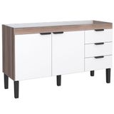 Gabinete Em Madeira Flamingo Tamarindo E Branco Para Pias De 1,50 Metros Com 2 Portas E 3 Gavetas - P100125 - Cozimax Cozimax