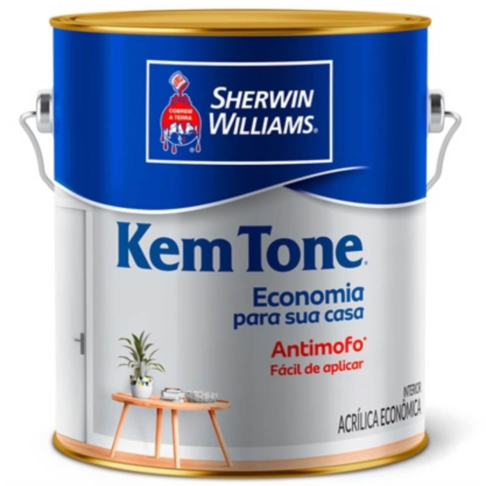 Tinta Acrílica Fosca Kem Tone Branco 3,6 Litros - 2720001 - Sherwin Williams Sherwin Williams