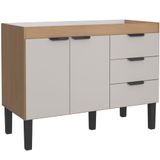 Gabinete Para Cozinha Em Madeira Flamingo 1,14m Nude Com Jequitibá Para Pia De 1,20m - P102897 - Cozimax Cozimax