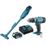 Kit Parafusadeira E Furadeira De Impacto 18 Volts + Aspirador De Pó + Bateria E Carregador - Kitdhp453+dcl - Makita Makita