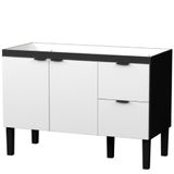 Gabinete Em Madeira Colibri Branco E Preto Para Pias De 1,20 Metro Com 2 Portas E 2 Gavetas - P101145 - Cozimax Cozimax