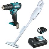 Kit Parafusadeira E Furadeira De Impacto + Aspirador De Pó Com Carregador E Bateria 12 Volts - Kithp333+cl106 - Makita Makita