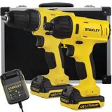 Combo Parafusadeira Furadeira De Impacto + Parafusadeira De Impacto 12 Volts + Maleta De Alumínio - Schi121s2fk - Stanley Stanley