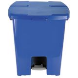 Lixeira De Plástico Azul Quadrada Com Pedal 30 Litros - P30a/4 - Jsn Jsn