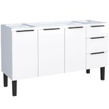Gabinete Para Cozinha Aço Jupiter 1,44m Branco Para Pia De 1,50m - P101624 - Cozimax Cozimax