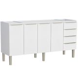 Gabinete Para Cozinha Aço Flora 1,74m Branco Para Pia De 1,80m - P103013 - Cozimax Cozimax
