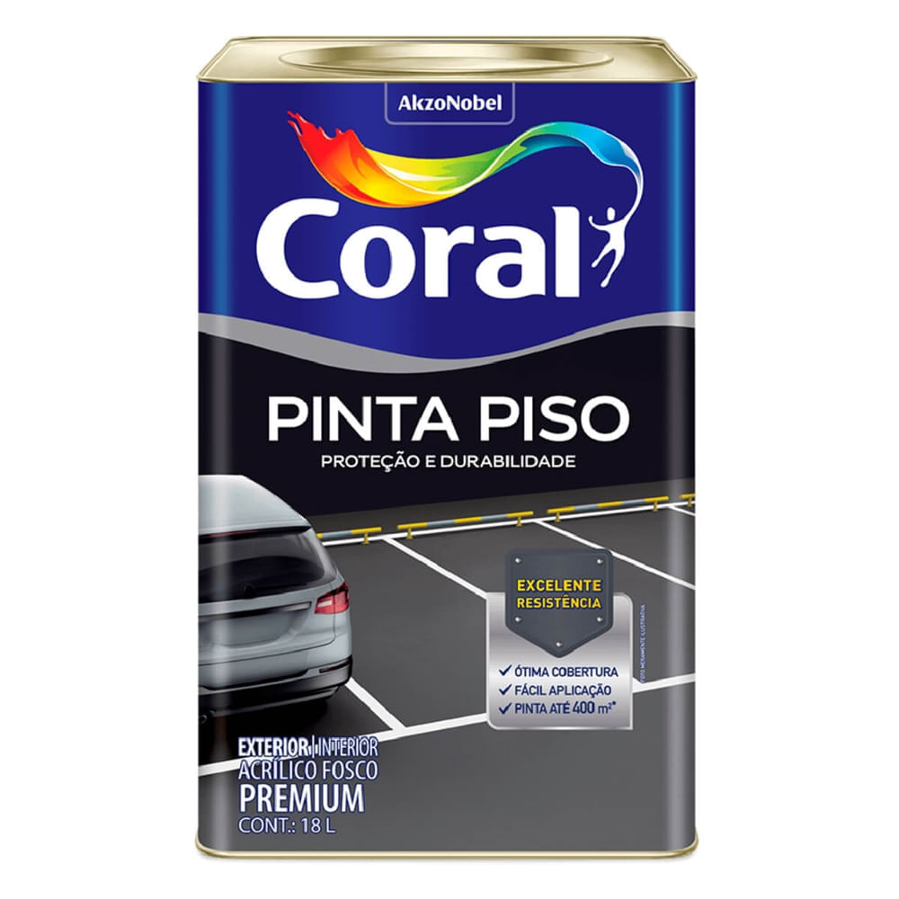 Tinta Acrílica Premium Para Piso Fosco Azul 18 Litros - Coral Coral