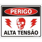 Placa De Poliestireno Auto-adesiva 20x15cm Perigo Alta Tensão - 220 Be - Sinalize Sinalize