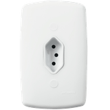 Tomada 2p+t Vertical De 10 Ampères Com Placa 4x2 Da Linha Mônaco - 7300/5 - Dicompel Ekron