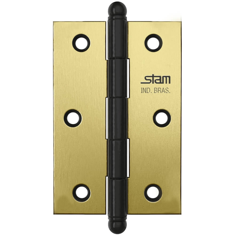 Dobradiça Pino E Bola 3.1/2" X 2.5/16" X 1,7mm Oxidado Sem Anel E Com Canto Reto - 42031 - Stam Stam