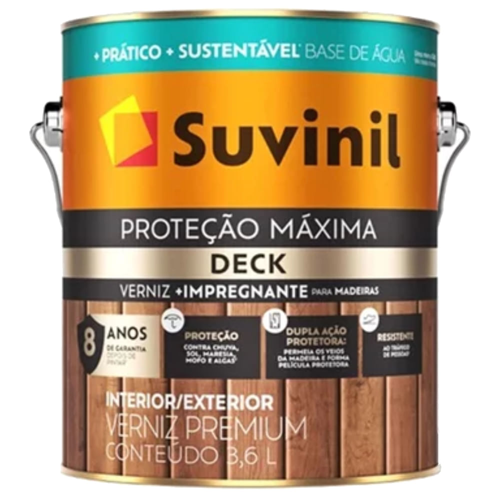 Verniz Proteção Máxima Deck Acetinado Imbuia Com 0,9 Litro - 50739851 - Suvinil Suvinil