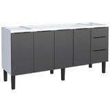 Gabinete Para Aço Jupiter 1,74m Preto Para Pia De 1,80m - P101715 - Cozimax Cozimax