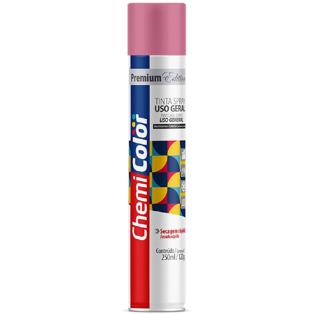 Tinta Spray 250ml Premium Edition Para Uso Geral Rosa - 680523 - Chemicolor Chemicolor