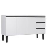 Gabinete Em Aço Netuno Branco Para Pias De 1,50 Metro Com 3 Portas E 3 Gavetas - P101167 - Cozimax Cozimax