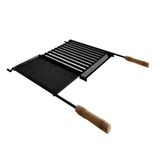 Grelha Para Churrasco Esmaltada Com Chapa Auxiliar E Coletor De Gordura 77x65 Cm