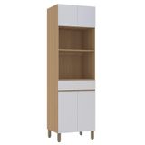 Paneleiro 70cm 4 Portas E 1 Gaveta Com Espaço Torre Quente S Freijó-cinza Cristal