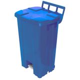 Lixeira Plástico Quadrado Com Pedal De 100 Litros Azul - P100a - Jsn Jsn