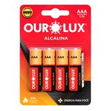 Pilha Alcalina Aaa Palito 4 Unidades - 27330 - Ourolux Ourolux