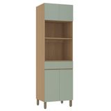 Paneleiro 70cm 4 Portas E 1 Gaveta Com Espaço Torre Quente S Freijó-verde Jade