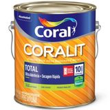 Esmalte A Base De Água Coralit Total Zero Brilhante 3,6 Litros Preto - Coral Coral