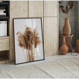 Quadro Decorativo Capim Dos Pampas - Plumas 24x18cm - Vidro