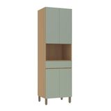 Paneleiro 70cm 4 Portas E 1 Gaveta Com Espaço Para Micro-ond Freijó-verde Jade