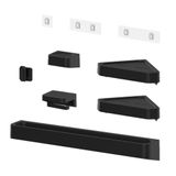 Kit Banheiro 6 Peças Saboneteira + Porta Papel Higiênico + 2 Porta Shampoo + Toalheiro + Gancho + Adesivos Preto Ou