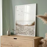 Quadro Decorativo Praia - Pé Na Areia 33x24cm - Com Vidro