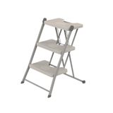 Escada Alcance 3 Degraus Dobrável 120 Kg Cinza Anodilar