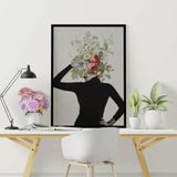 Quadro Dona Flor - Colagem Feminina Floral 45x34cm - Vidro