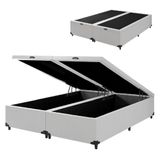 Cama Box Com Baú King 1,93m Prince Branco Branco