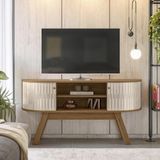 Rack Bancada 2 Portas Para Tv De 55 Polegadas Atlanta - Naturale Off White Naturale Off White