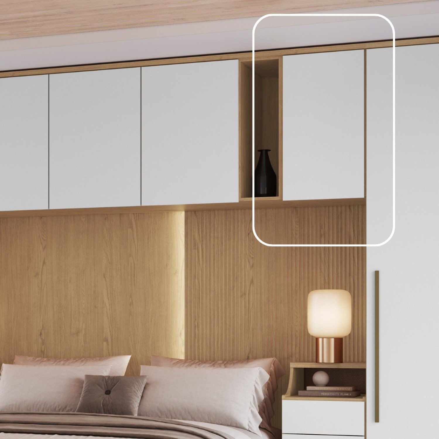 Modulo Aéreo 1 Porta elegance 73cm X 54cm Angelin/blanc