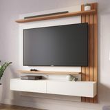 Painel Home Suspenso 2 Portas Tv&#39;s 65" Juriti - Freijó Off White Matte