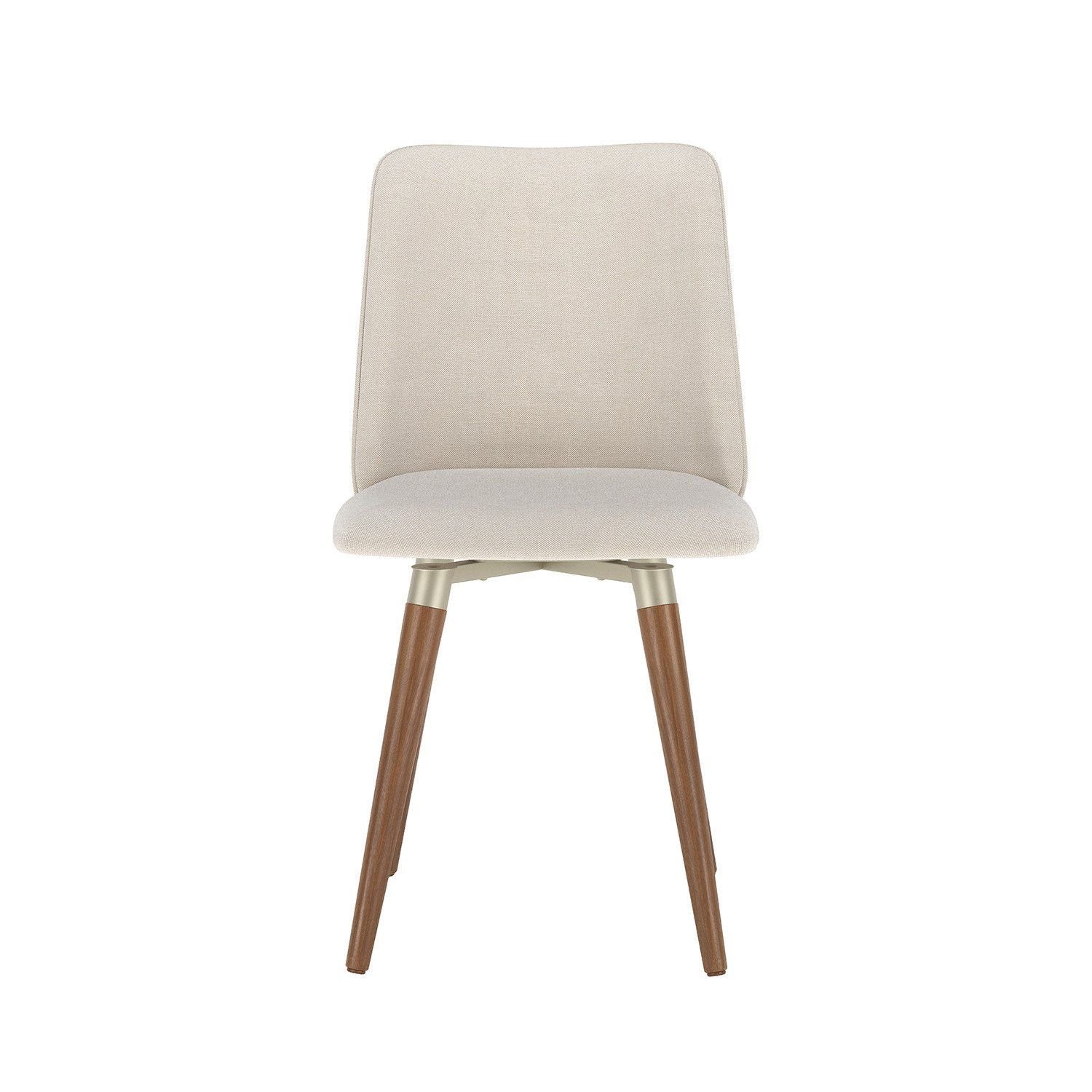 Conjunto Com 2 Cadeiras Giratórias Madeira Natural Dakota - Caixa Com 2 Unidade - Natural/champanhe