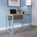 Mesa Para Escritório Industrial 90cm Pe25 Noce Naturalle/azul Dali