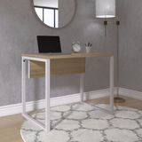 Mesa Para Escritório Industrial 90cm Pe25 Noce Naturalle/cinza